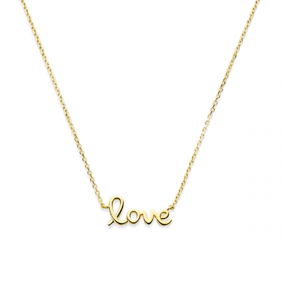 14 karaat geelgouden fantasie collier love - 39852