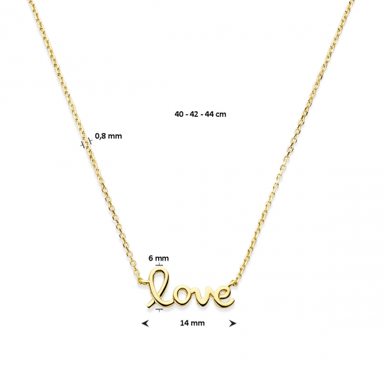 14 karaat geelgouden fantasie collier love - 39852