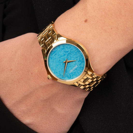 BALMAIN DAMESHORLOGE MET TURQUOISE WIJZERPLAAT - 39902