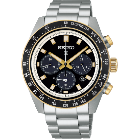 SEIKO SPEEDTIMER SOLAR CHRONOGRAAF BRACELET MET SAPHIER GLAS - 39917