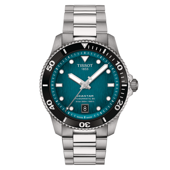 TISSOT SEASTAR POWERMATIC AUTOMAAT MET TURKOOISE WIJZERPLAAT - 39919