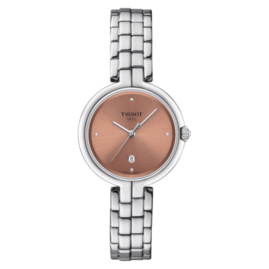 TISSOT 1853 FLAMINGO STAAL MET ROZE WIJZERPLAAT EN 4 DIAMANTJES - 39922