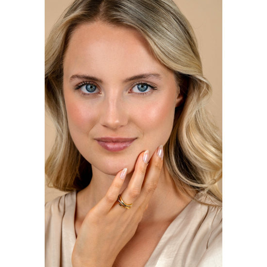 ZINZI GOLD PLATED ZILVEREN RING - 39997