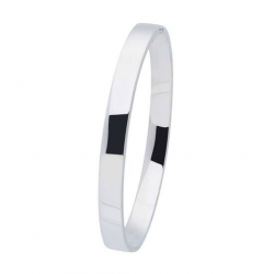 ZILVEREN MASSIEVE BANGLE 7 MM VIERKANT - 40093