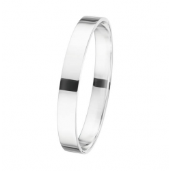 ZILVEREN MASSIEVE BANGLE 10 MM VIERKANT - 40094