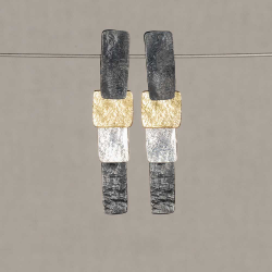 JEH COLLECTION ZILVER VERGULD OORSTEKERS - 40254