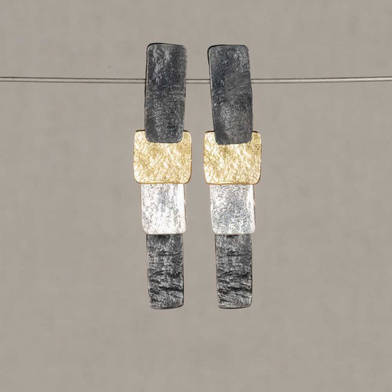 JEH COLLECTION ZILVER VERGULD OORSTEKERS - 40254