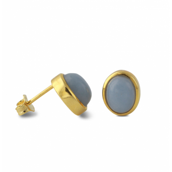 ZILVEREN / VERGULDEN OORSTEKERS MET  ENGELIET - 40419