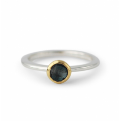 ZILVEREN RING BLUE LONDON TOPAAS - 40423