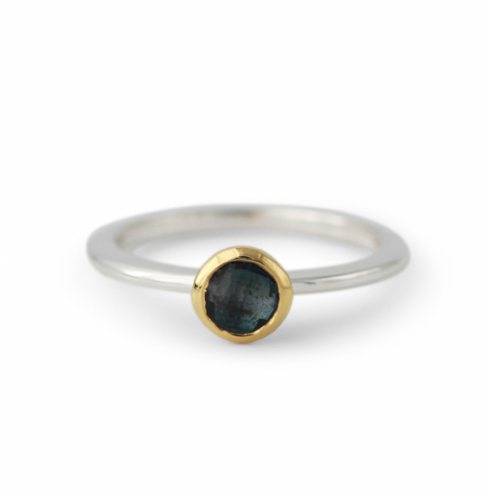 ZILVEREN RING BLUE LONDON TOPAAS - 40423