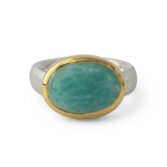 ZILVEREN RING AMAZONIET - 40430