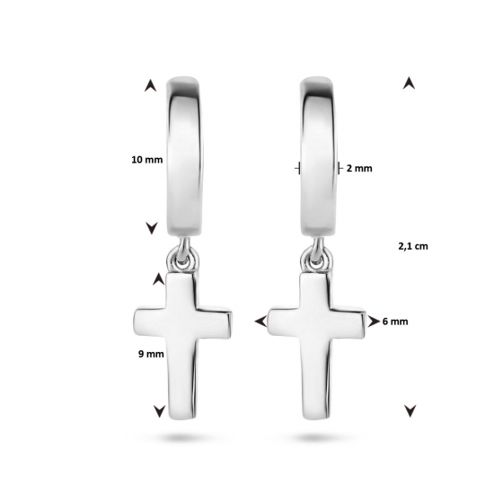 ZILVEREN CREOLEN MET HANGER - 40532