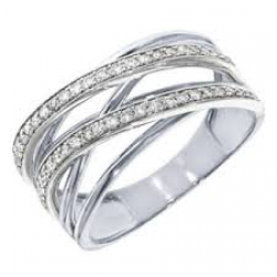 WITGOUDEN DAMESRING DIAMANT - 40590