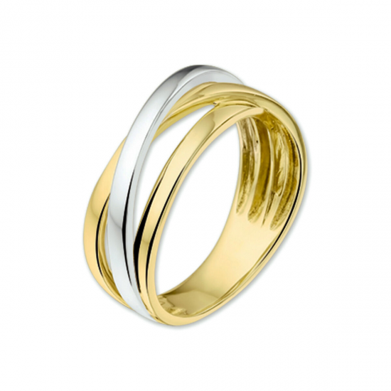 BICOLOR GOUDEN DAMESRING - 40660
