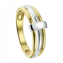 BICOLOR GOUDEN DAMESRING - 40661