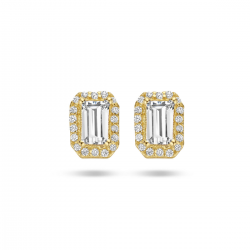 GOUDEN OORKNOPPEN ZIRKONIA - 40790