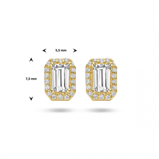 GOUDEN OORKNOPPEN ZIRKONIA - 40790