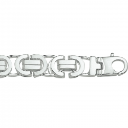 MASSIEF ZILVEREN PLAT KONINGS ARMBAND, 19.5 CM LANG, 8.5 MM BREED - 40921