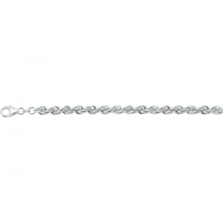 MASSIEF ZILVEREN KOORD ARMBAND, 22 CM LANG, 4.5 MM BREED - 40928