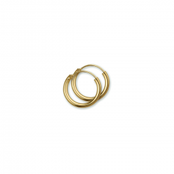 Geelgouden oorringen met een ronde buis en een scharnier-sluiting. - 40948