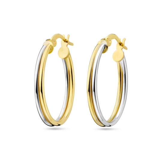 BICOLOR GOUDEN CREOLEN - 40982