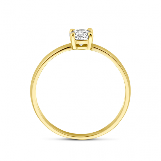 GEELGOUDEN DAMESRING ZIRKONIA - 41027