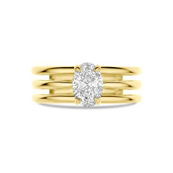 14k Geelgouden ring uitgevoerd met lab grown diamant. De steen heeft een afmeting van 8.5x6mm. Het diamantgewicht is 1.00ct ovaal geslepen. - 41187