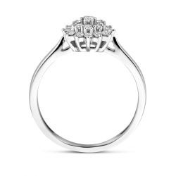 14k Witgouden ring uitgevoerd met lab grown 19 diamanten. De ring heeft een breedte van 9mm. Het totale diamantgewicht is 0.33ct. - 41192