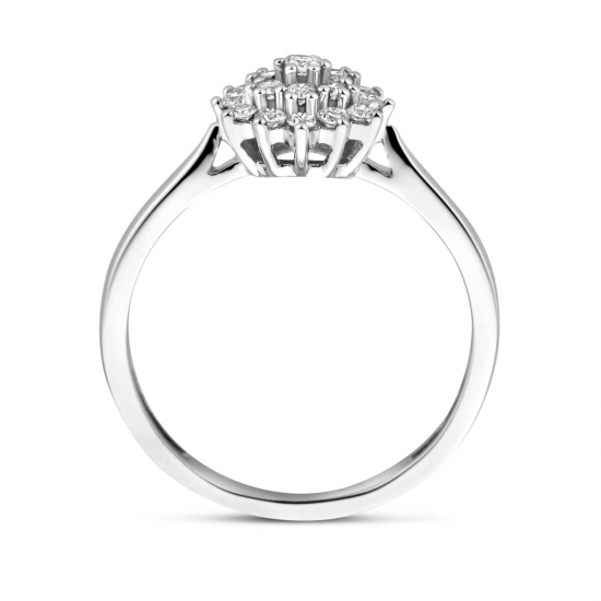 14k Witgouden ring uitgevoerd met lab grown 19 diamanten. De ring heeft een breedte van 9mm. Het totale diamantgewicht is 0.33ct. - 41192