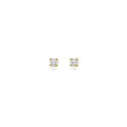 14k Geelgouden oorknoppen uitgevoerd met lab grown diamant. De oorknoppen hebben een diameter van 3.25mm. Het diamantgewicht is 0.20ct. - 41197