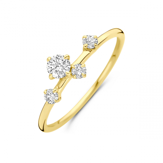 14 KARAATS GOUDEN RING MET LAB GROWN DIAMANTEN - 41237