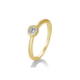 GOUDEN DAMESRING MET LAB GROWN DIAMANT - 41357