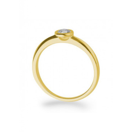 GOUDEN DAMESRING MET LAB GROWN DIAMANT - 41357