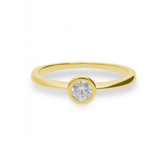 GOUDEN DAMESRING MET LAB GROWN DIAMANT - 41357