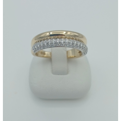 14 karaat bicolor gouden ring met briljant 55x totaal 0.45 caraat - 41364