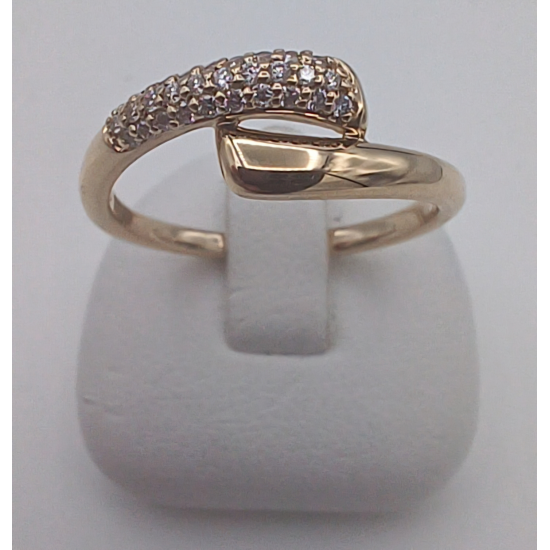 14 karaat geel  gouden ring met briljant 29 x totaal 0.13 caraat - 41366