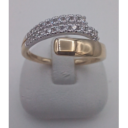 14 karaat bicolor  gouden ring met briljant 20 x totaal 0.25 caraat - 41371