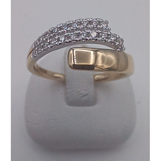 14 karaat bicolor  gouden ring met briljant 20 x totaal 0.25 caraat - 41371