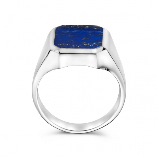 zegelring massief lapis 13 x 11mm - 41386