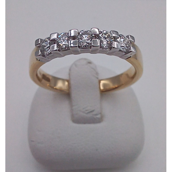 BICOLOR GOUDEN RING MET DIAMANT - 41396