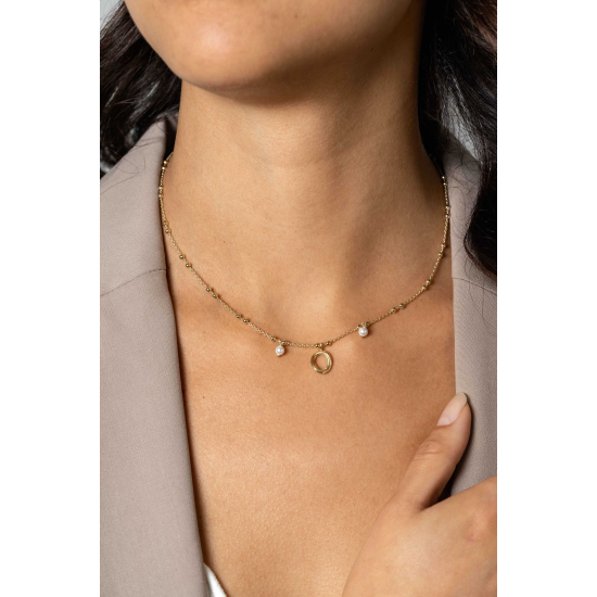 ZINZI GOLD PLATED ZILVEREN COLLIER - 41414