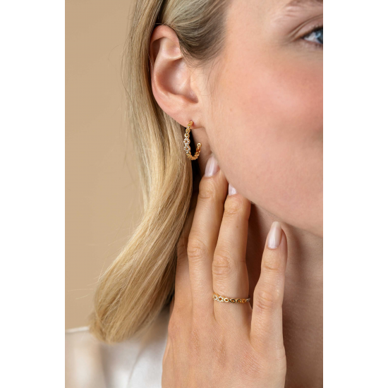 ZINZI GOLD PLATED ZILVEREN RING - 41422