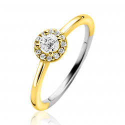 ZINZI GOLD PLATED ZILVEREN RING - 41427