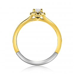 ZINZI GOLD PLATED ZILVEREN RING - 41427