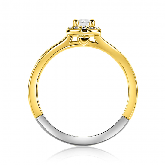 ZINZI GOLD PLATED ZILVEREN RING - 41427