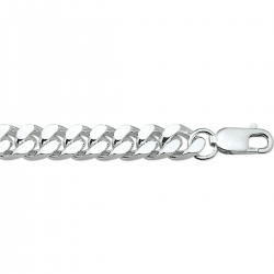 Zilveren collier gourmette schakel - 41453