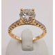 18 karaat geel gouden solitair fantasie ring met briljant 1.00 crt. G/vs en 40/0.44 G/si - 41528