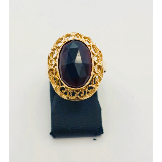 OCCASION  RING  GOUD GRANAAT - 41539