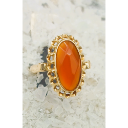585 GOUDEN DAMESRING CARNEOOL - 41550