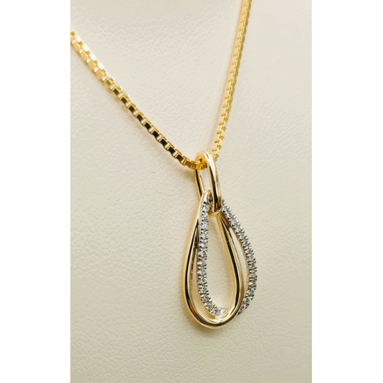 BICOLOR GOUDEN HANGER DIAMANT - 41561